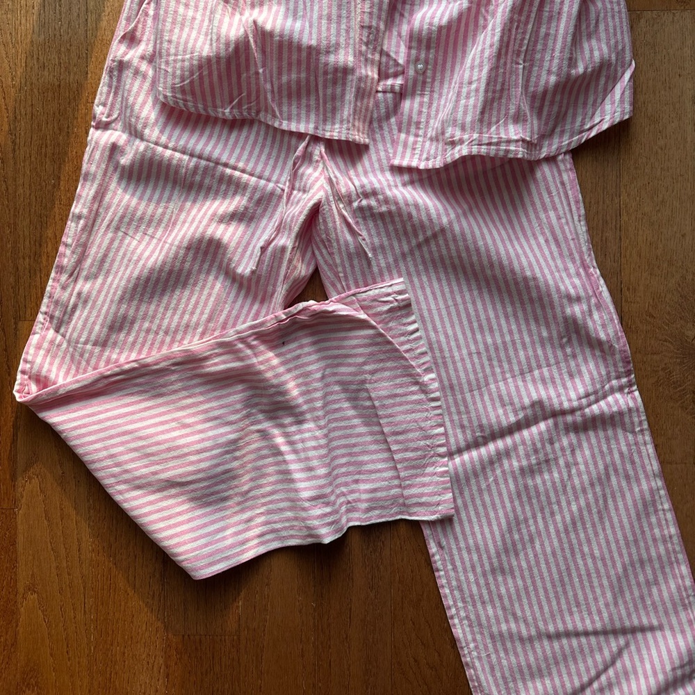 Brand New (NWT) H&M Linen Striped Set - pink & white - Picture 5 of 5